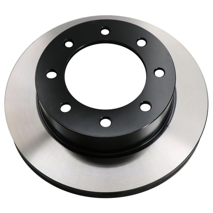 The C26272 ProSeries OE+ Brake Rotor is a sleek car brake rotor with a black center and a silver outer edge, featuring several evenly spaced holes.
