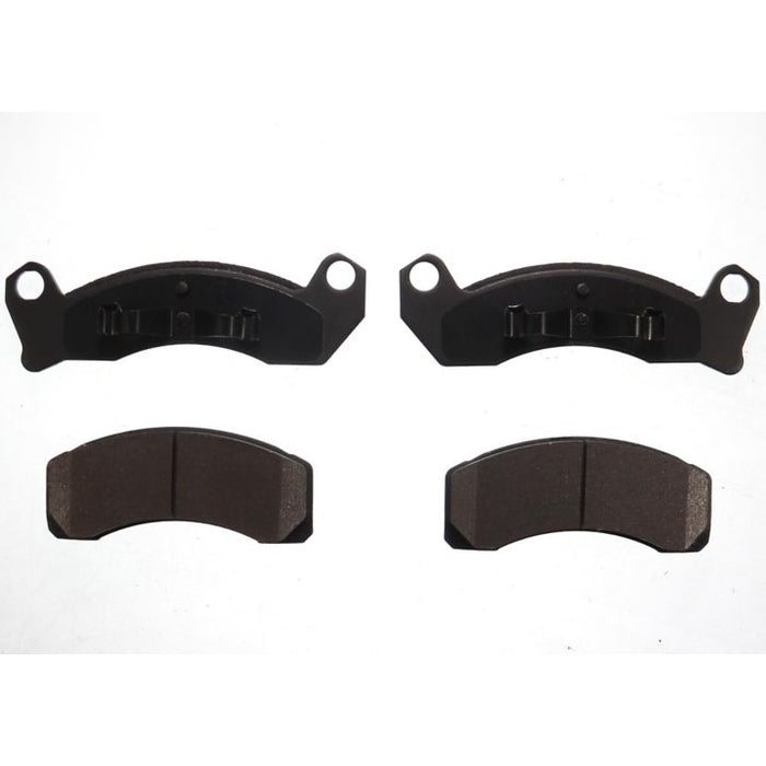 Four BFD431SM ProSeries OE Brake Pads, which are black in color, are arranged in two rows on a white background.