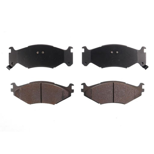 Four BFD522SM ProSeries OE Brake Pads, with the top two displaying the metal backing plates and the bottom two showing the friction surfaces.