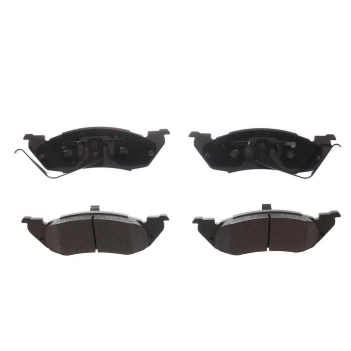 Four BFD529ASM ProSeries OE Brake Pads in black, displayed from various angles against a white background.