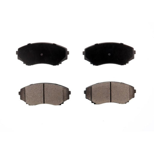 Four BFD551CR ProSeries OE Brake Pads arranged in a rectangular pattern on a white background. The top pair is black, while the bottom pair is gray.