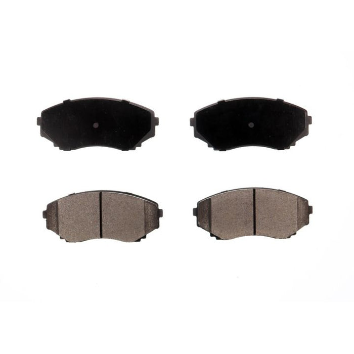 Four BFD551CR ProSeries OE Brake Pads arranged in a rectangular pattern on a white background. The top pair is black, while the bottom pair is gray.