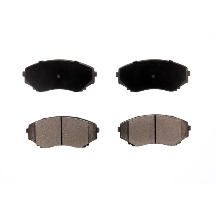 Four BFD551CR ProSeries OE Brake Pads arranged in a rectangular pattern on a white background. The top pair is black, while the bottom pair is gray.