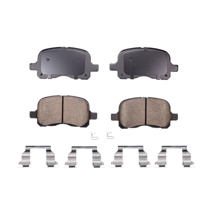 A set of BFD741CR ProSeries OE Brake Pads and clips arranged on a white background.