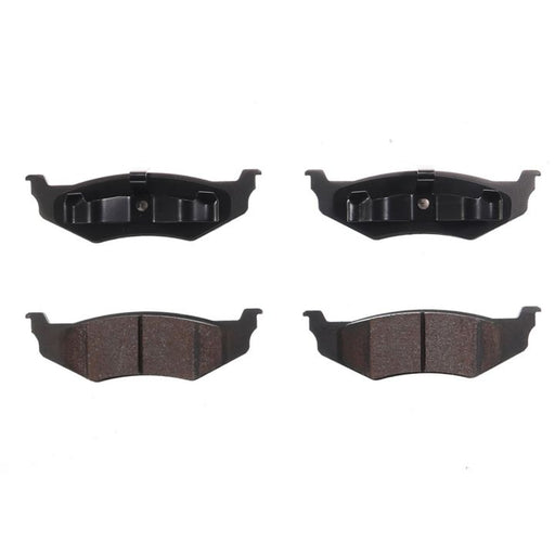 The BFD782SM ProSeries OE Brake Pads displayed are four black brake pads, arranged in two rows of two, with both front and rear views.