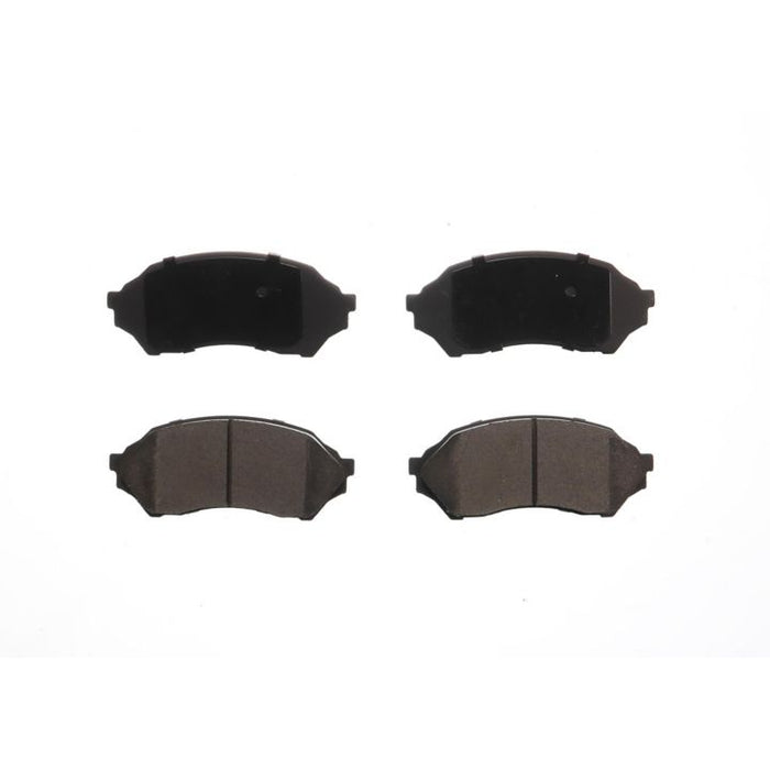 Four BFD798CR ProSeries OE black automotive brake pads arranged in two rows on a white background.