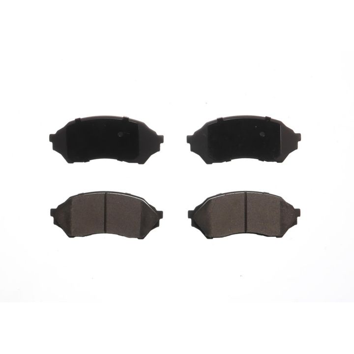 Four BFD798CR ProSeries OE black automotive brake pads arranged in two rows on a white background.