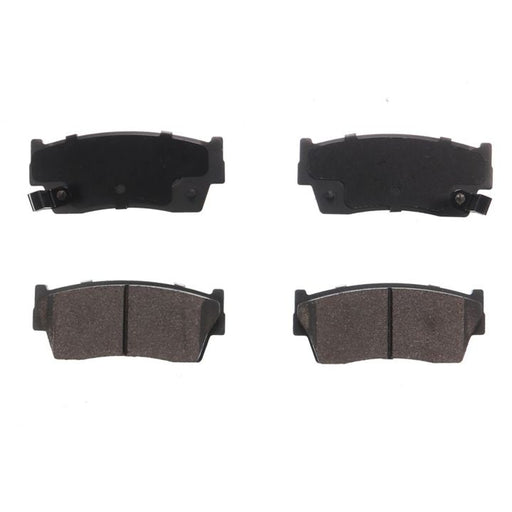 Four BFD418CR ProSeries OE Brake Pads, two facing front and two facing back, arranged in a rectangular formation on a white background.