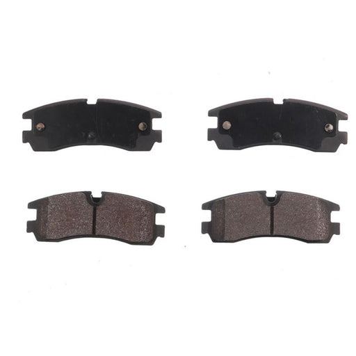 Four BFD754CR ProSeries OE Brake Pads, two featuring a dark coating and two with a brown friction material surface, arranged in a grid pattern.