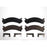 Four BFD784CR ProSeries OE Brake Pads in black and four silver brake pad clips arranged on a white background.
