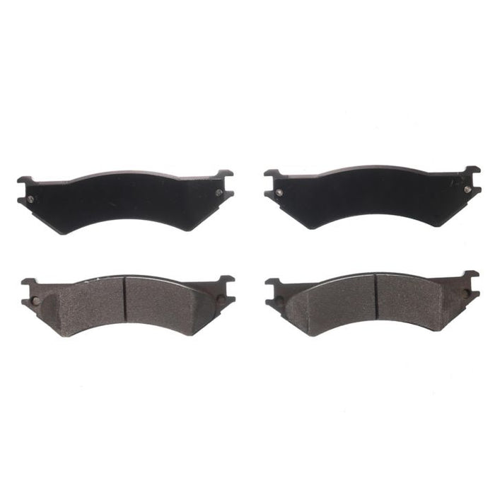 Four BFD802SM ProSeries OE black brake pads arranged in pairs on a white background.