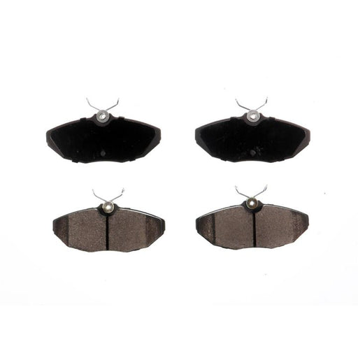 The BFD806CR ProSeries OE Brake Pads feature four pads arranged in two rows on a white background, with the top two being black and the bottom two brown.