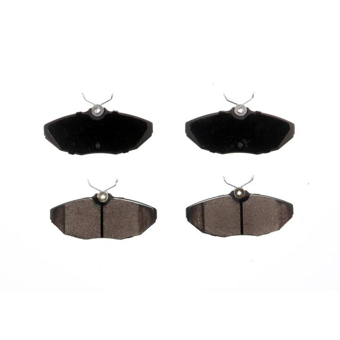 The BFD806CR ProSeries OE Brake Pads feature four pads arranged in two rows on a white background, with the top two being black and the bottom two brown.