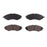 Four BFD797SM ProSeries OE Brake Pads in black and brown, two displaying the friction material and two without, set against a plain white background.