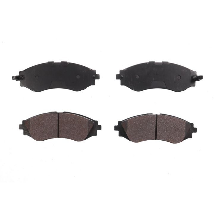 Four BFD797SM ProSeries OE Brake Pads in black and brown, two displaying the friction material and two without, set against a plain white background.