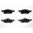 Four BFD1568CR ProSeries OE Brake Pads, black in color, arranged in two sets against a white background.