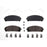 Four BFD1324CR ProSeries OE Brake Pads in black, complete with accompanying clips and springs, are arranged on a white background.