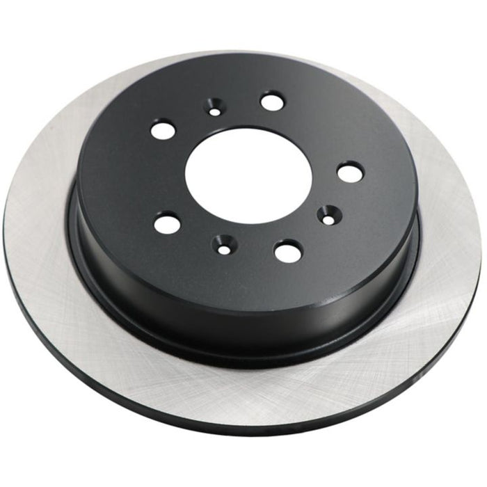 The C26348 ProSeries OE+ Brake Rotor is a metallic car brake disc rotor featuring a black center hub with multiple holes for mounting.