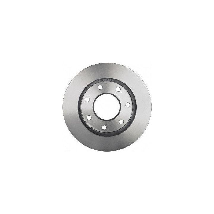 The C25529 ProSeries OE+ Brake Rotor is a flat, circular metal brake disc featuring a central hole and five smaller holes arranged in a circle around it.