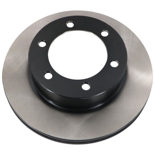 The C25503 ProSeries OE+ Brake Rotor is a single metal brake disc with a black central section and multiple bolt holes around the center.