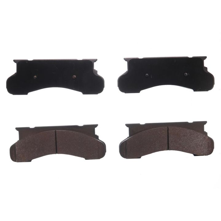 Four BFD450SM ProSeries OE Brake Pads, with two showing the metal backing plate and two showing the friction material surface.