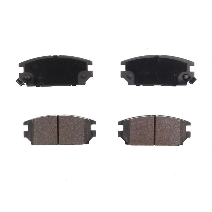 Four BFD532CR ProSeries OE Brake Pads in black and brown arranged in two rows on a white background.
