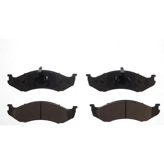 Four BFD712CR ProSeries OE Brake Pads in black, arranged in two rows against a white background.