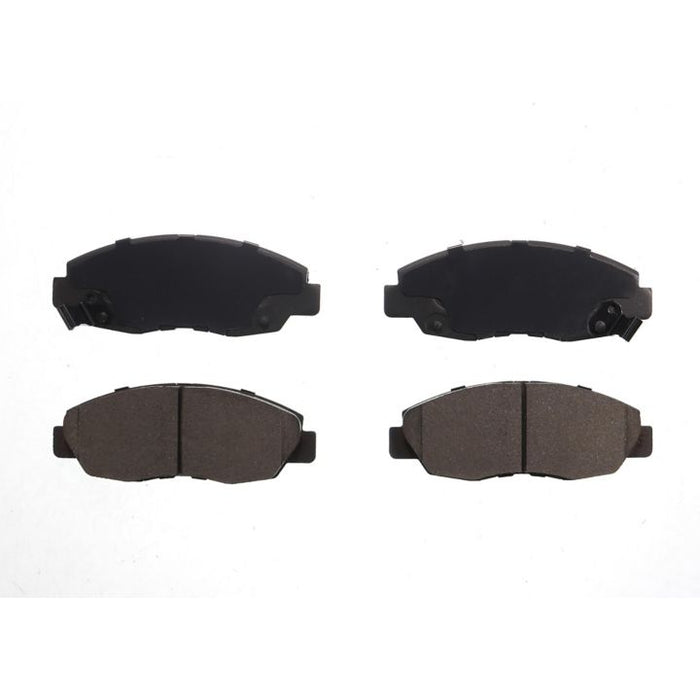 Four BFD764CR ProSeries OE Brake Pads in black, arranged in two rows on a plain white background.