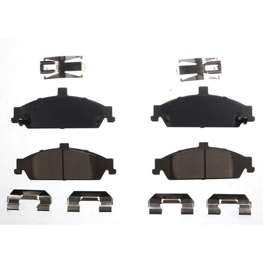 Four sets of BFD752ACR ProSeries OE Brake Pads and metal clips arranged on a white background.