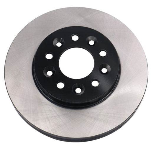 Close-up of the C26122 ProSeries OE+ Brake Rotor disc with a metallic finish and multiple holes around the central black hub.