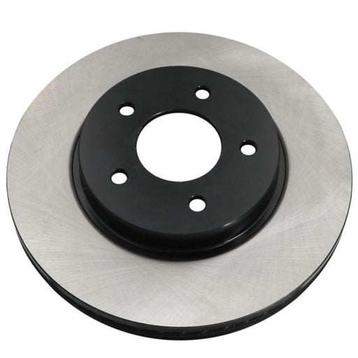 A close-up image of the C26102 ProSeries OE+ Brake Rotor, featuring a round, metallic design with a black center and multiple holes for mounting.