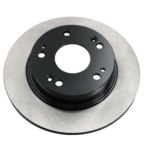 Close-up of the C26082 ProSeries OE+ Brake Rotor, featuring a smooth surface and multiple holes on the black central hub.