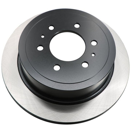 A top-down view of the C26110 PRO-SERIES OEPLUS Brake Rotor, featuring a black center and a silver edge.