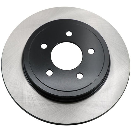 The C26120 ProSeries OE+ Brake Rotor features a circular, metallic disc with a black center that has five bolt holes.