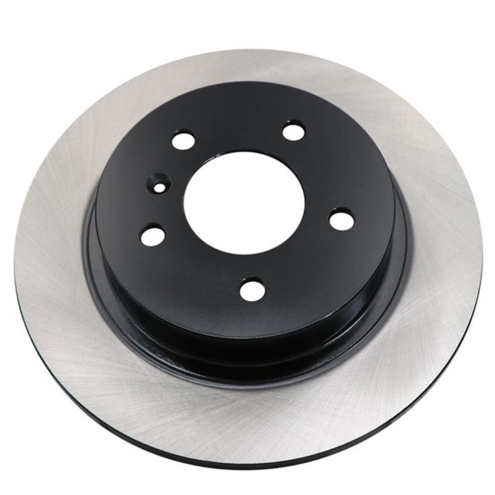 A C80180 ProSeries OE+ Brake Rotor, featuring a black center and silver outer edge, viewed from above.