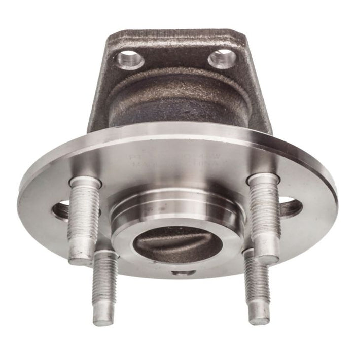 Close-up of the PS512000 ProSeries OE Hub Bearing Assembly, featuring a metal wheel hub with threaded bolts and a flanged base, designed for automotive applications.