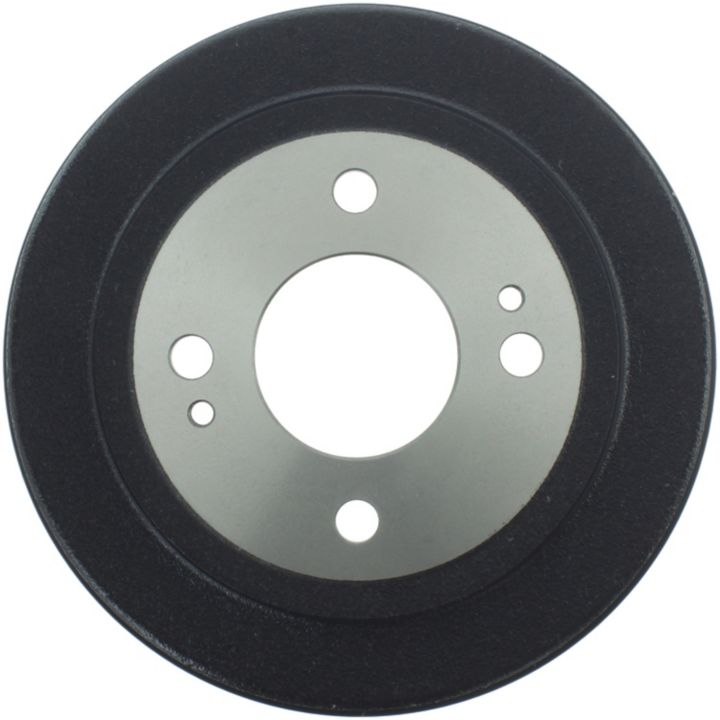 A top-down view of the 3569 Pro-Series OE Brake Drum in black and silver, featuring multiple holes.