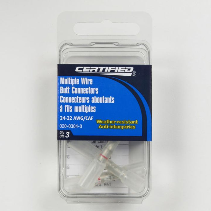 Certified Heat Shrinkable Multiple-Wire Butt Connectors