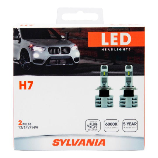 H7LED.BX2 H7 Sylvania LED Headlight Bulbs, 2-pk