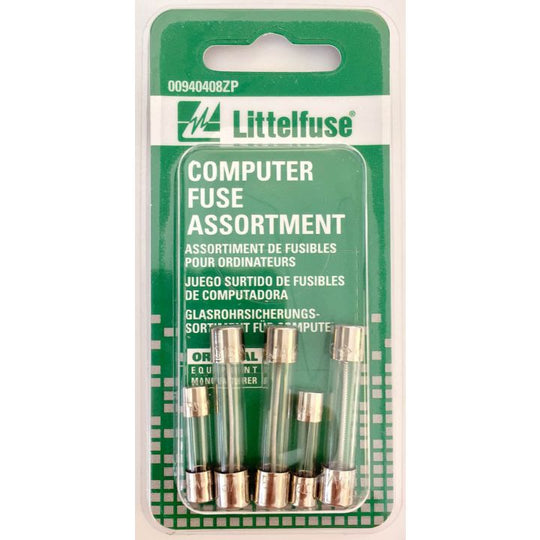 00940408ZP Littelfuse Computer Glass Fuse Assortment, 5-pk