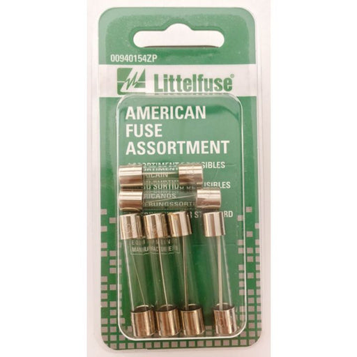 1898614 Littelfuse North American Glass Fuse Assortment, 6-pk