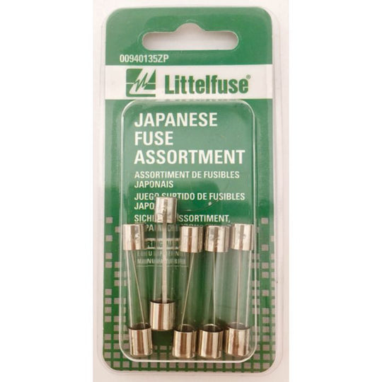 00940135ZP Littelfuse Japanese Glass Fuse Assortment, 5-pk