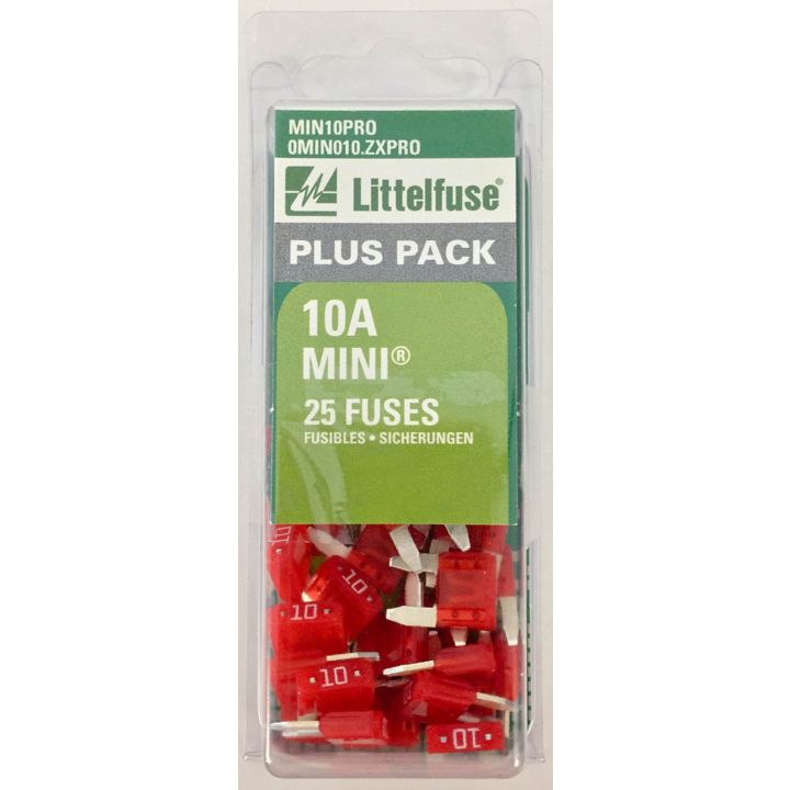 MIN10PRO Littelfuse 10A Mini Fuse, 25-pk
