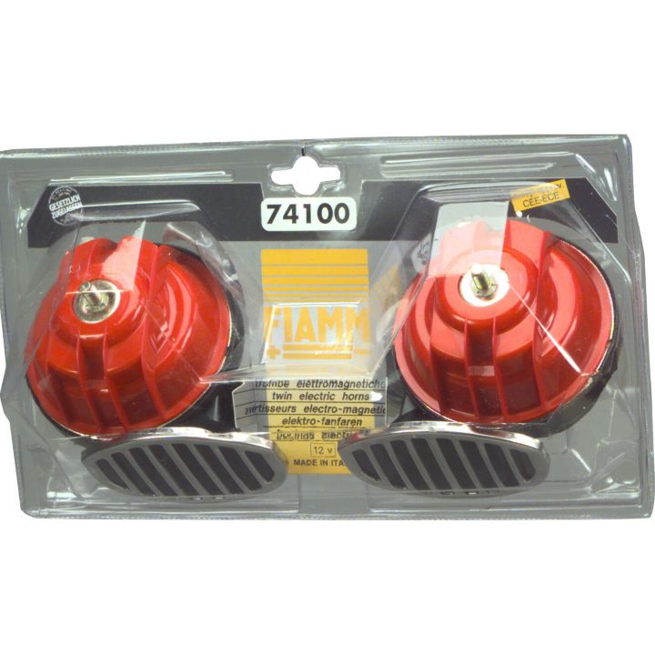 74100 El Grande Twin Red Electric Horns