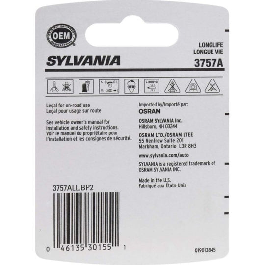 3757ALL.BP2 3757A Amber Sylvania Long Life Mini Bulbs
