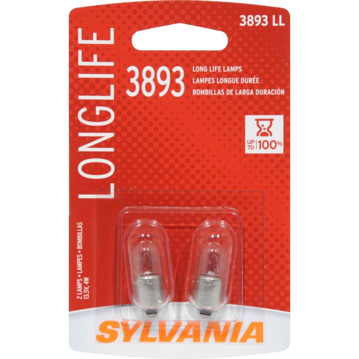 3893LL.BP2 3893 Sylvania Long Life Mini Bulbs