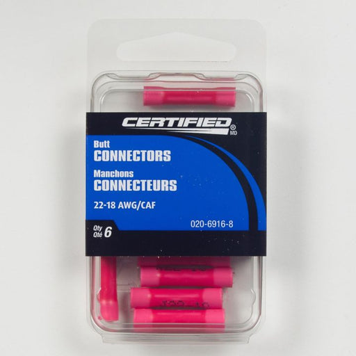B3663 Certified 22-18 AWG Automotive Butt Connector, 6-pk