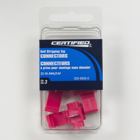 B3617-558 Certified 22-18 AWG Self-Stripping Tap Connector, 3-pk