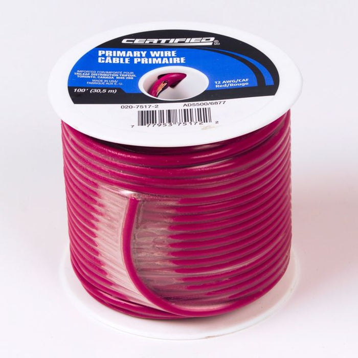 GPT-12-R Certified 12 AWG, Red 100-ft