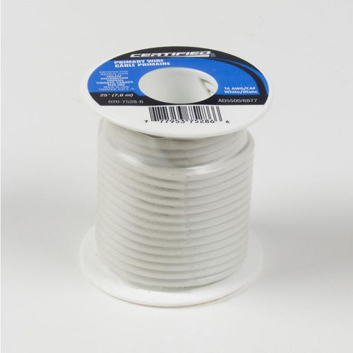 GPT-16-W-Q Certified 16 AWG Wire, White, 25-ft